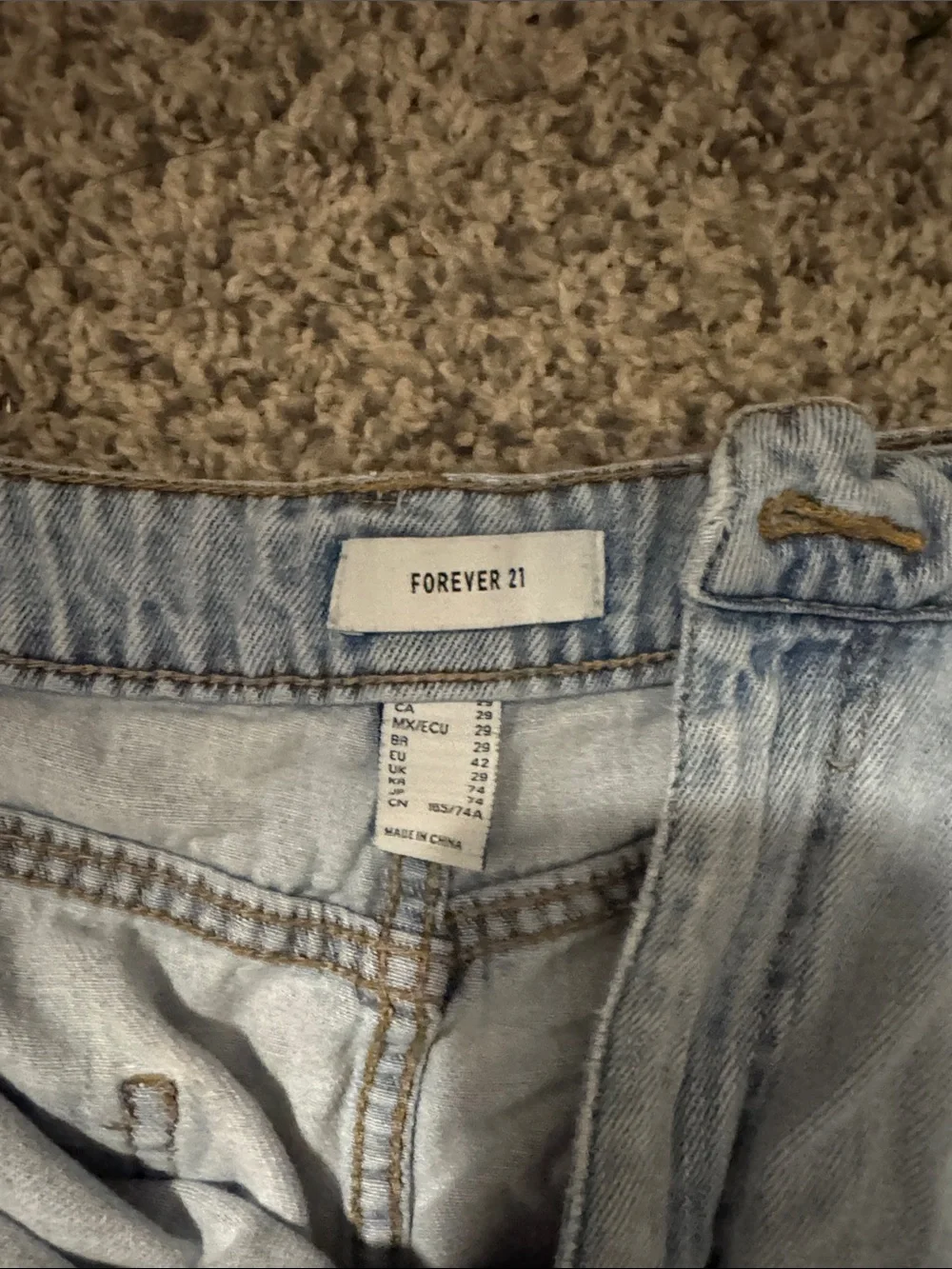 Forever 21 Light Wash Denim Shorts